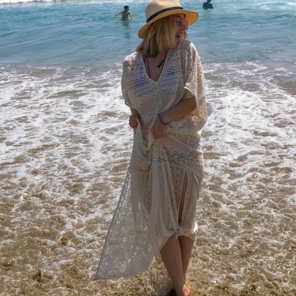 Lovestitch Crochet Lace V-Neck Kaftan Sz M/L  Boho #1206
